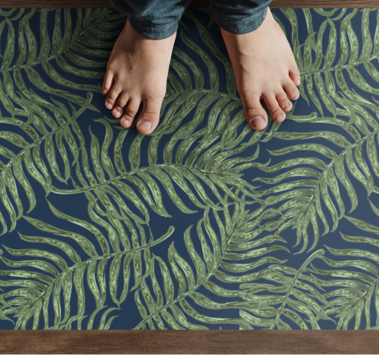 Tapis vinyle plantes motif de feuilles exotiques - TenStickers