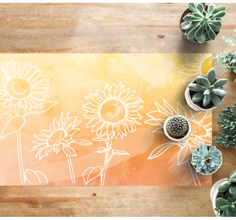 Tapis vinyle plantes motif de fleur de tournesol - TenStickers