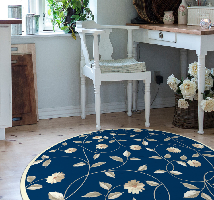 Tapis vinyle plantes motif de floraison botanique - TenStickers