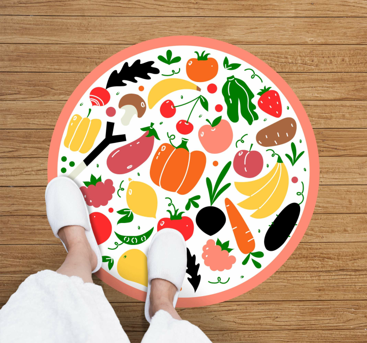 Tapis vinyle plantes motif de fruits colorés - TenStickers