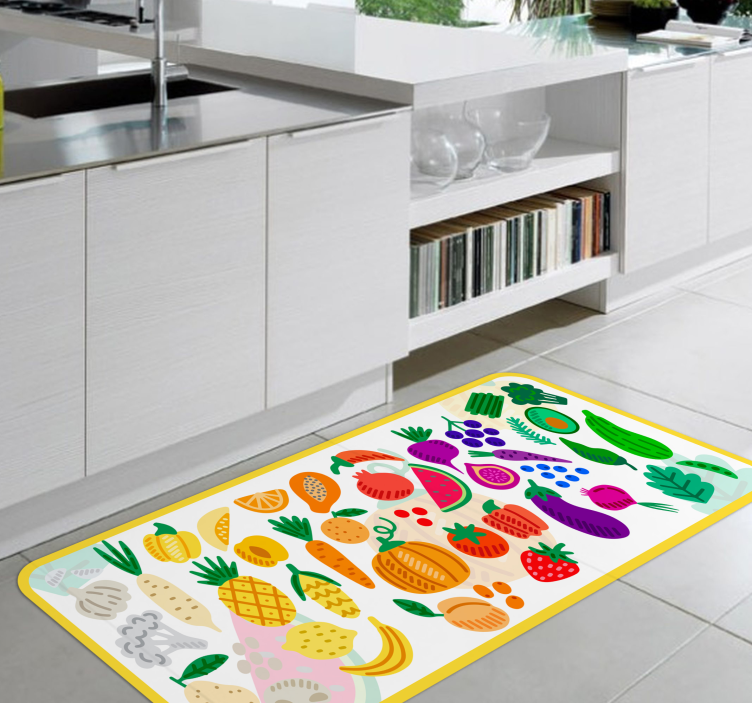Tapis vinyle plantes motif de fruits colorés - TenStickers