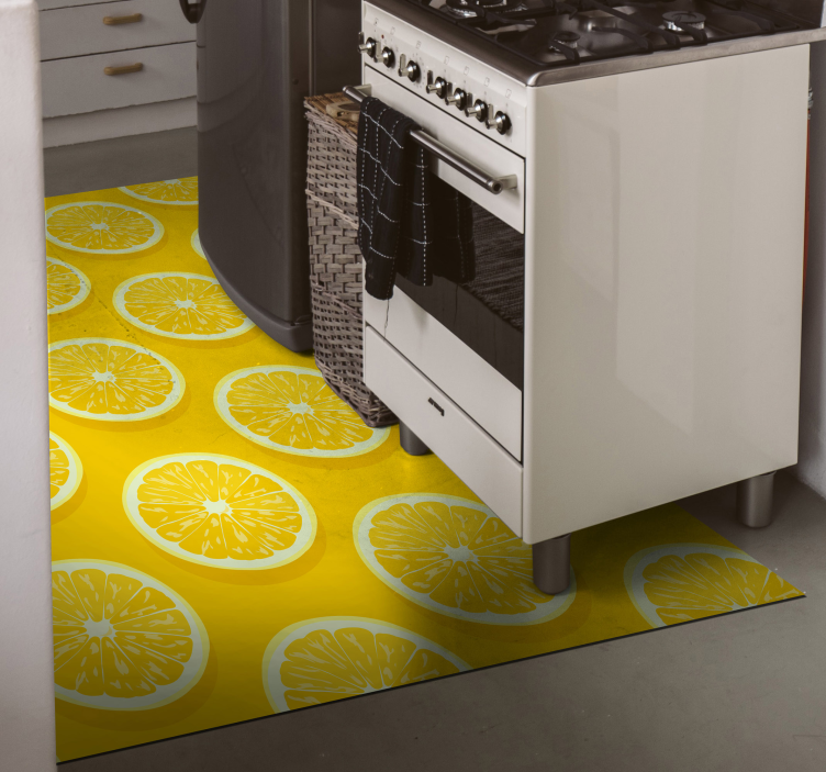 Tapis vinyle cuisine motif de tranches de citron - TenStickers