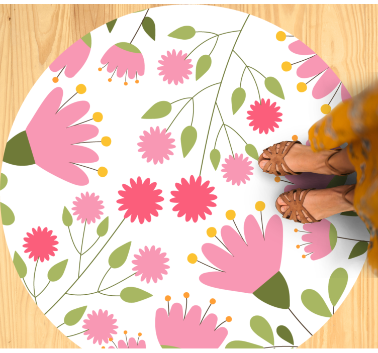 Tapis vinyle plantes motif floral délice - TenStickers