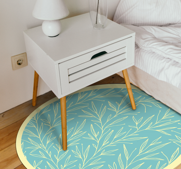 Tapis vinyle plantes motif rond botanique - TenStickers