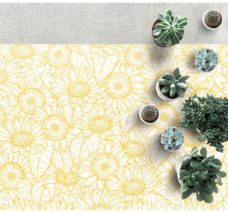 Tapis vinyle plantes motif tournesol - TenStickers