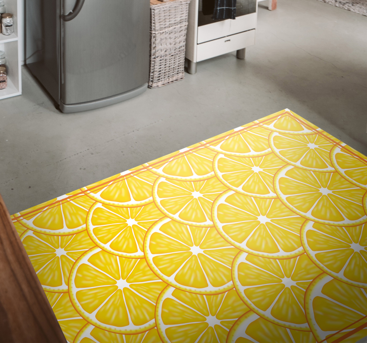 Tapis vinyle cuisine tranches d'agrumes jaunes - TenStickers