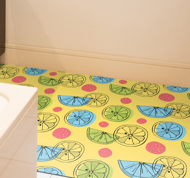 Tapis vinyle cuisine motifs de tranches de fruits - TenStickers