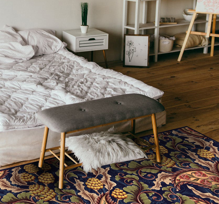 Tapis vinyle plantes ornementation florale - TenStickers