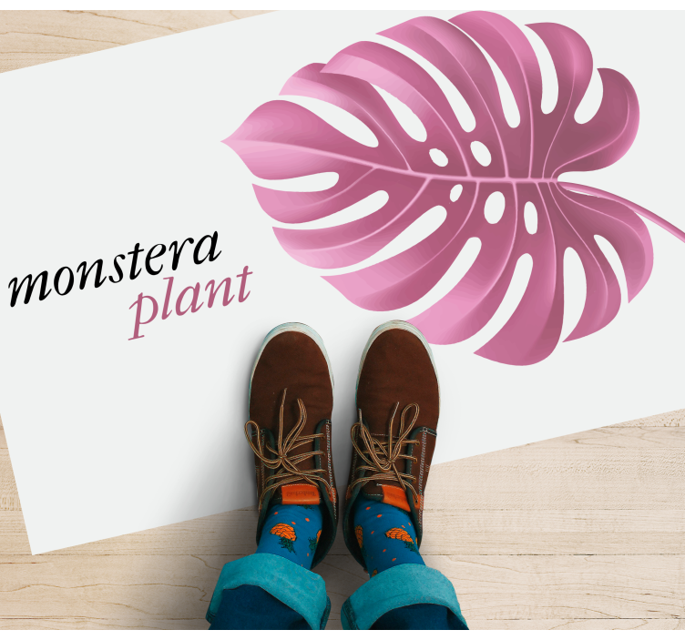 Tapis vinyle plantes plante monstera rose - TenStickers