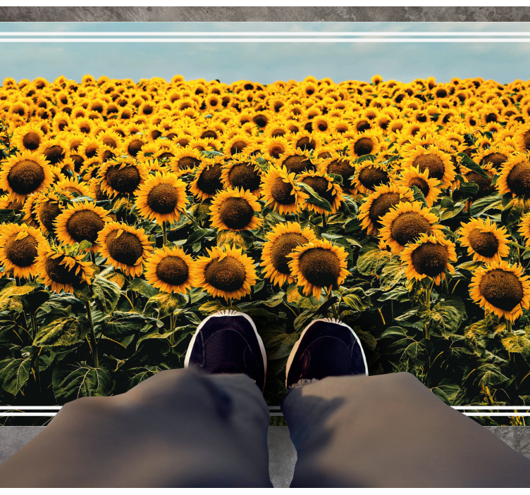 Tapis vinyle plantes prairie de tournesols - TenStickers