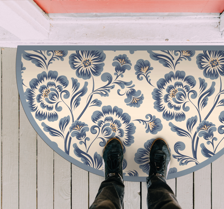 Tapis vinyle plantes rehausseur d'entrée floral - TenStickers