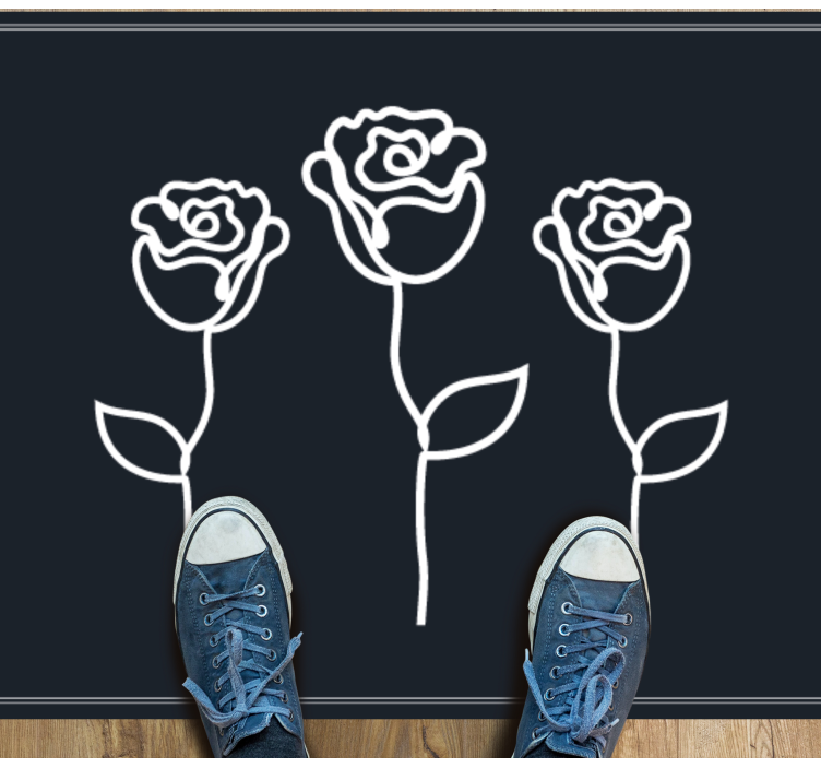 Tapis vinyle plantes représentation d'esquisse botanique - TenStickers