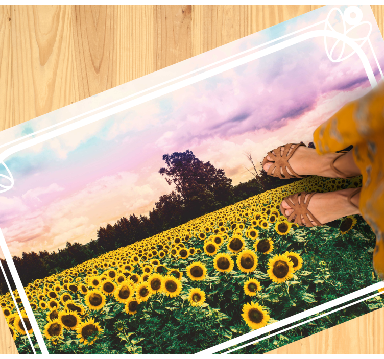 Tapis vinyle nature scène de champ de tournesols - TenStickers