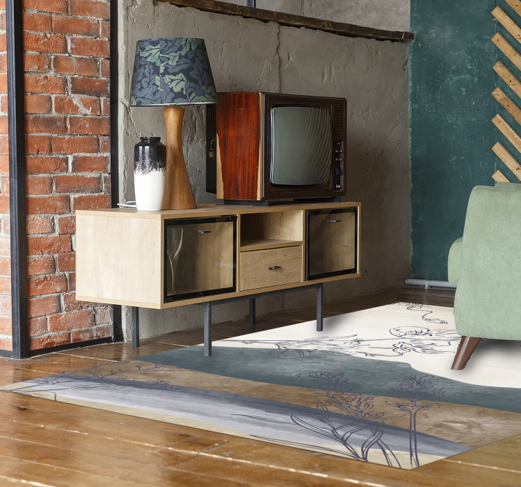 Tapis vinyle plantes silhouette botanique - TenStickers