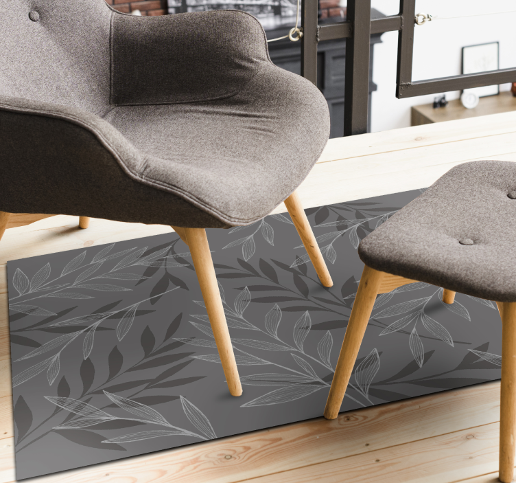 Tapis vinyle plantes silhouette feuillue - TenStickers