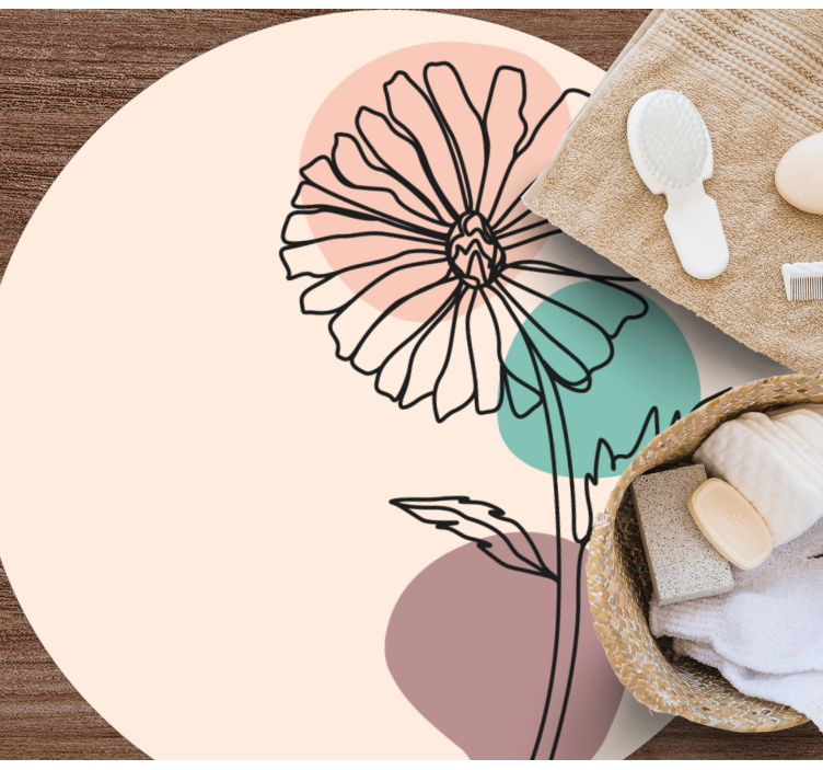 Tapis vinyle plantes silhouette florale élégante - TenStickers