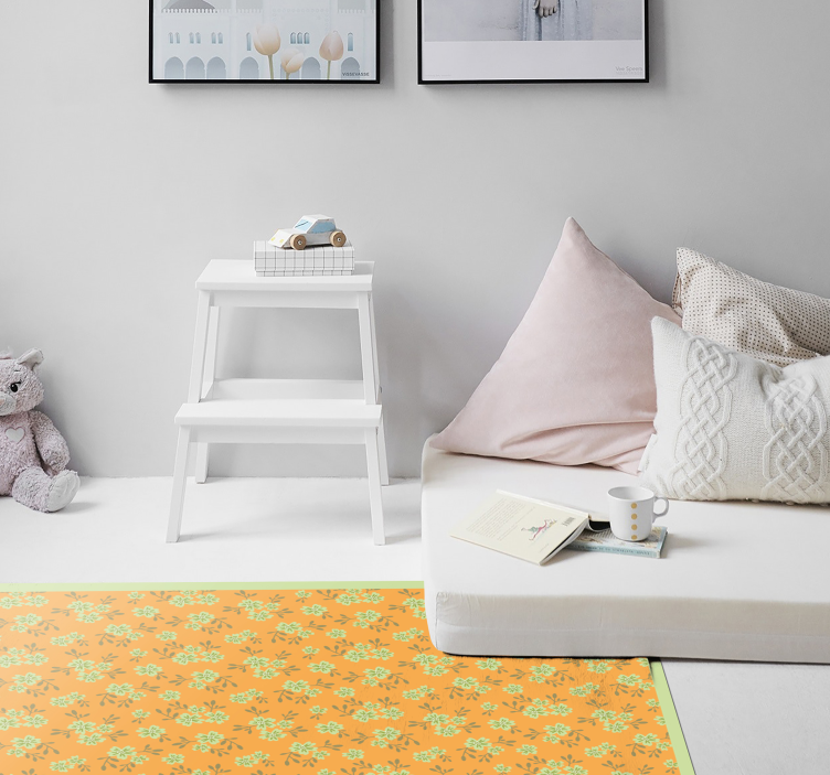 Tapis vinyle plantes surface à motif floral - TenStickers