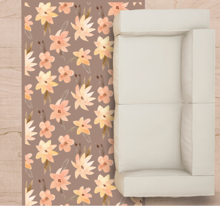 Tapis vinyle plantes tableau de motifs floraux - TenStickers