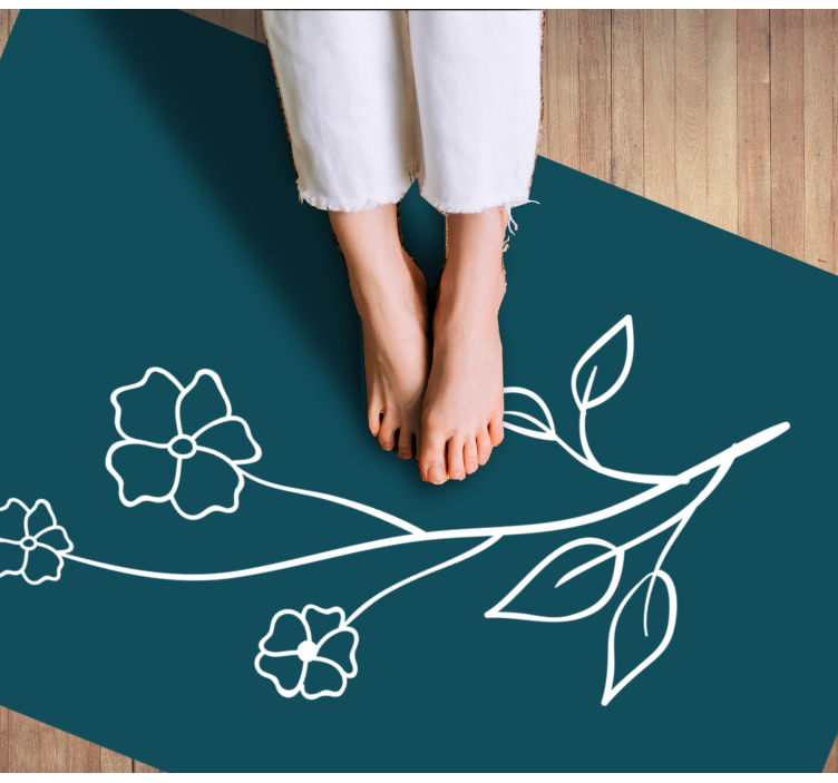 Tapis vinyle plantes tige florale expressive - TenStickers