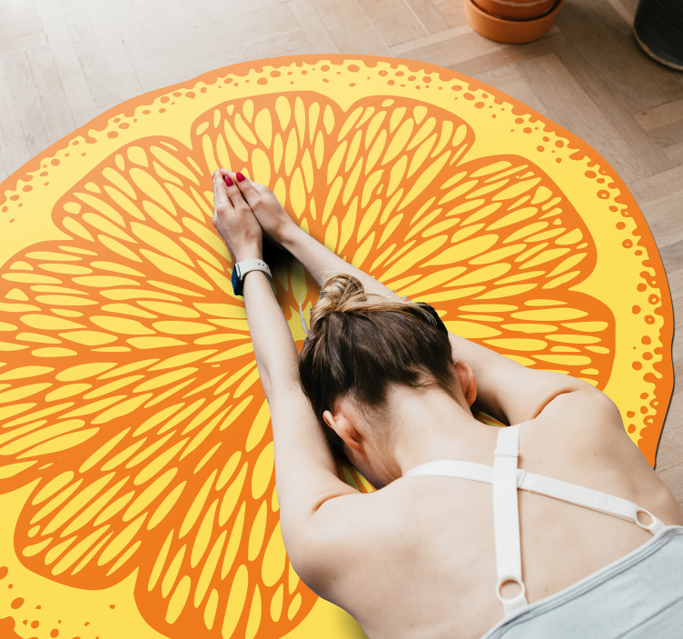Tapis vinyle cuisine tranche d'agrumes orange - TenStickers