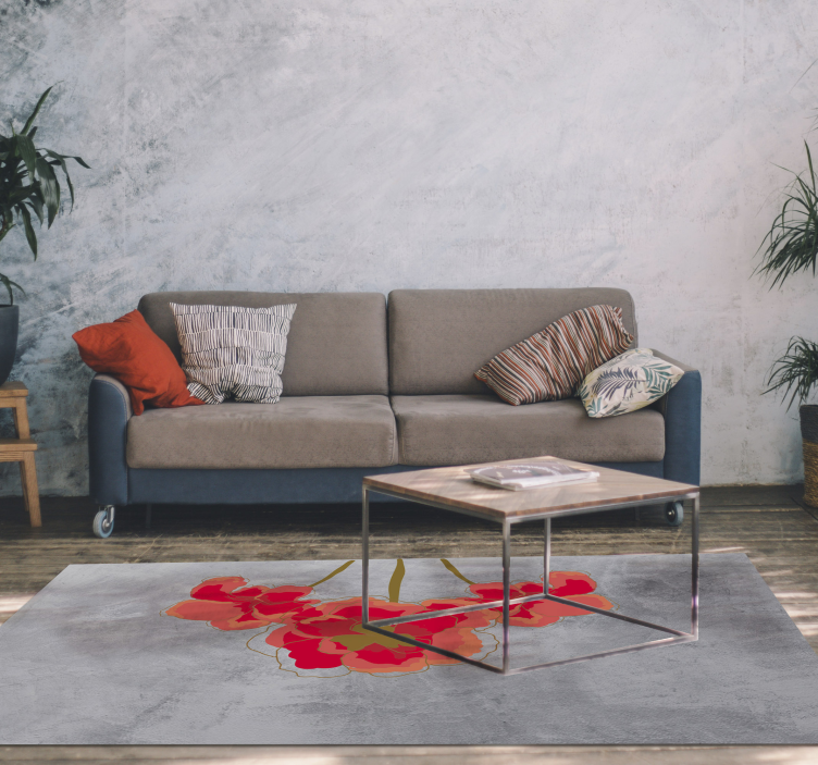 Tapis vinyle plantes trio de fleurs florales - TenStickers