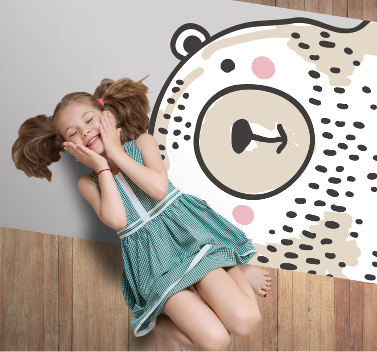 Tapis vinyle bébé forme du visage d'un ours - TenStickers