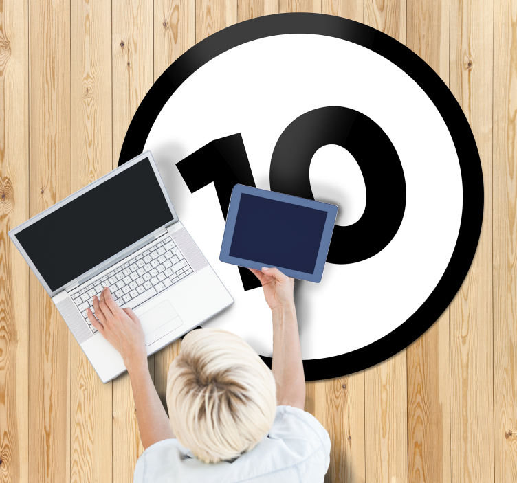 Tapis vinyle rond chambre nombre personnalisable - TenStickers