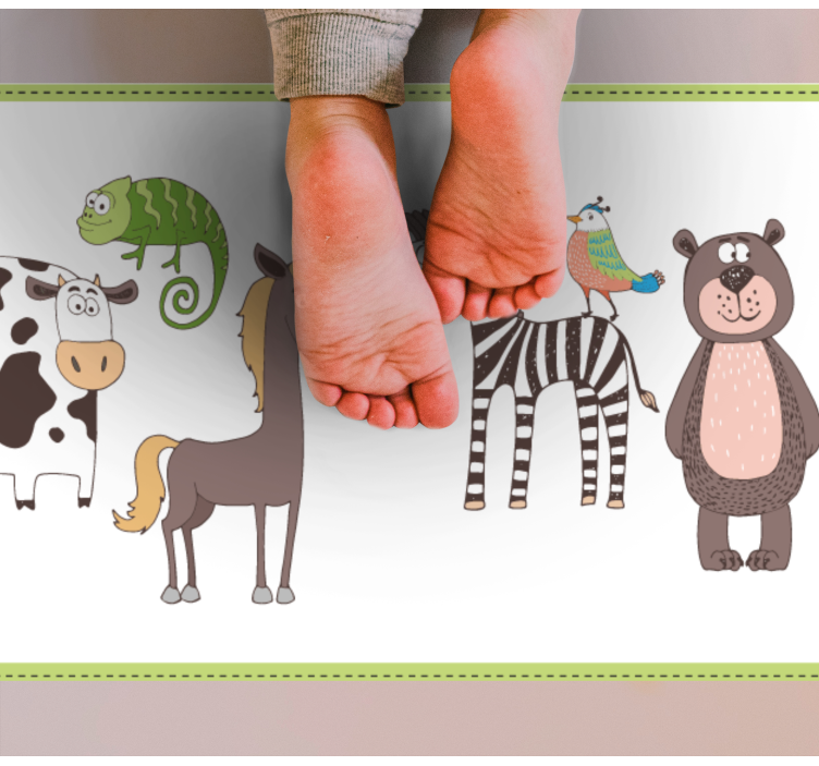 Tapis vinyle pour enfants amis animaux mignons - TenStickers