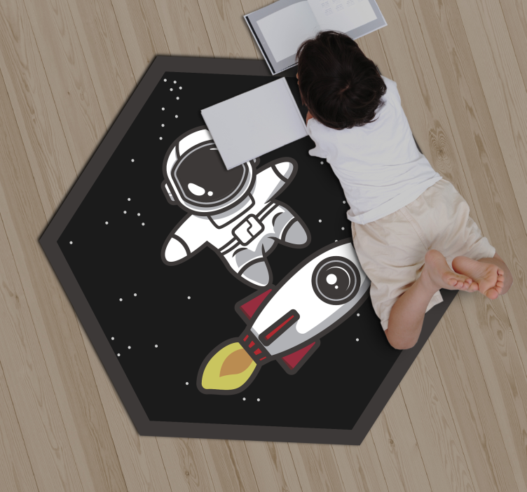 Tapis vinyle pour enfants aventure d'astronaute - TenStickers