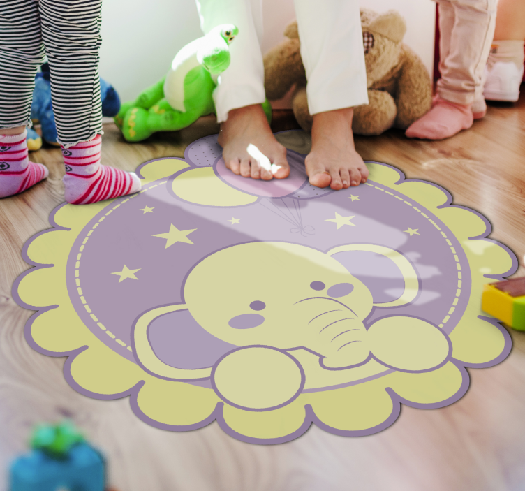 Tapis vinyle pour enfants ballons d'éléphant - TenStickers