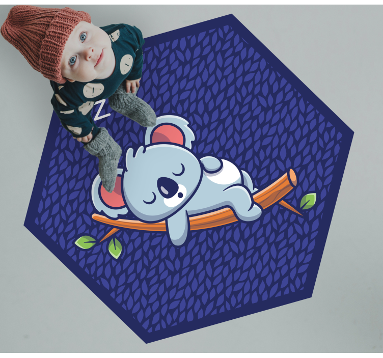 Tapis vinyle pour enfants bébé koala endormi - TenStickers