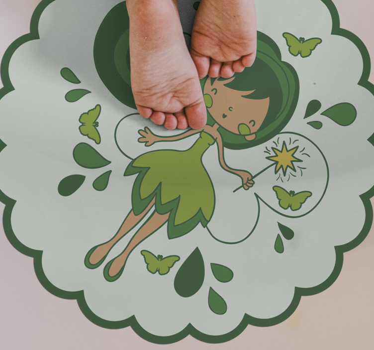 Tapis vinyle pour enfants personnage de fée verte - TenStickers