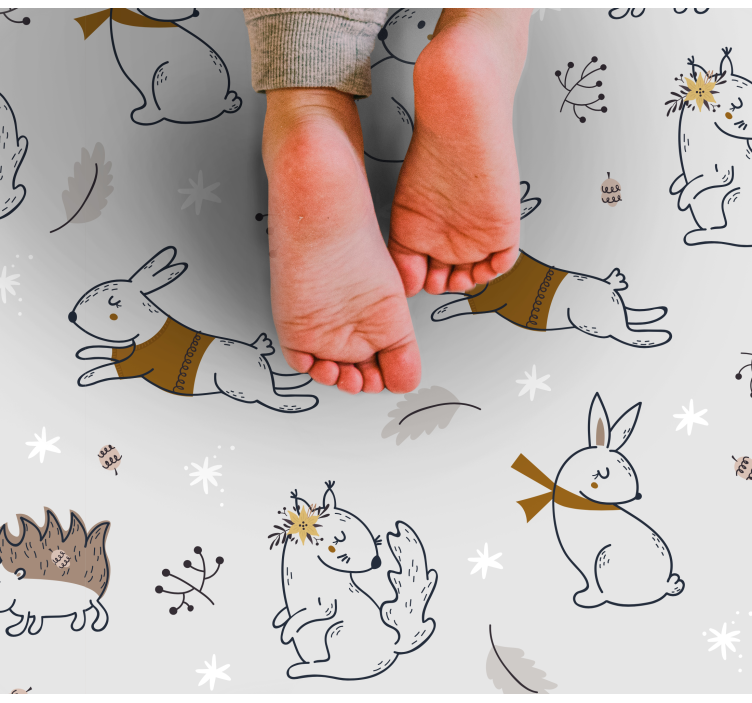 Tapis vinyle pour enfants amis de la forêt nordique - TenStickers