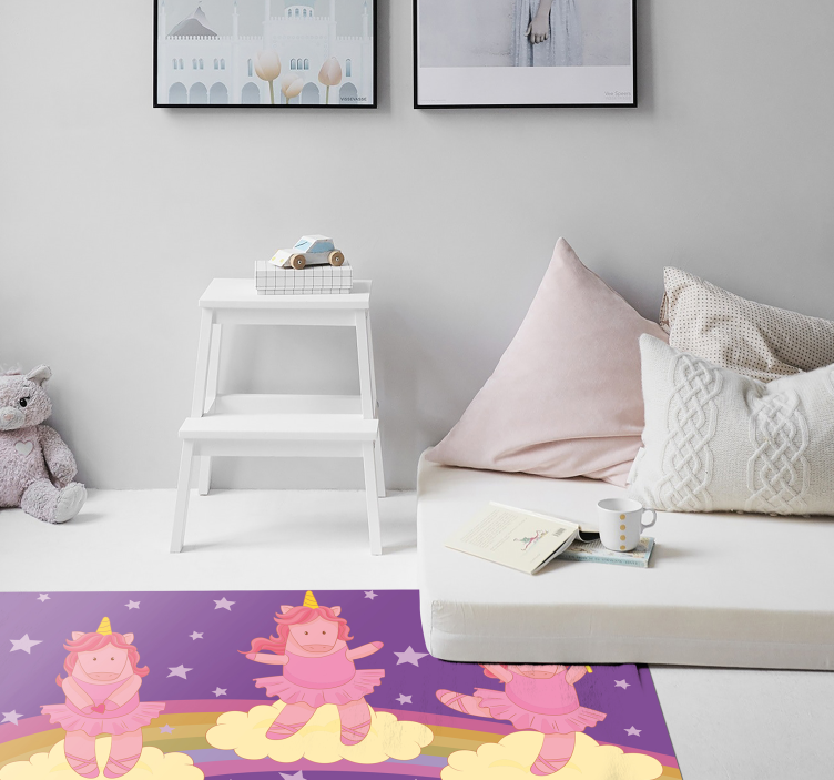 Tapis vinyle pour enfants danse fantastique de licorne - TenStickers