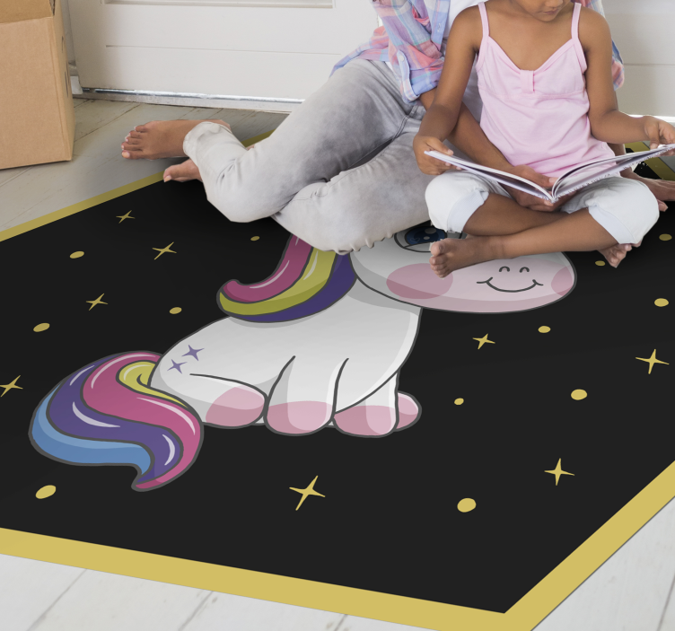 Tapis vinyle pour enfants délice de licorne colorée - TenStickers