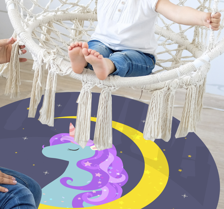 Tapis vinyle pour enfants images de croissant de licorne - TenStickers