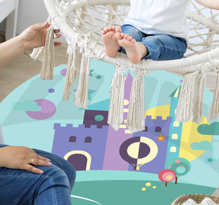 Tapis vinyle pour enfants jeu de château fantastique - TenStickers