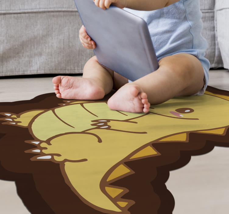Tapis vinyle pour enfants dinosaure mignon dinosaure - TenStickers
