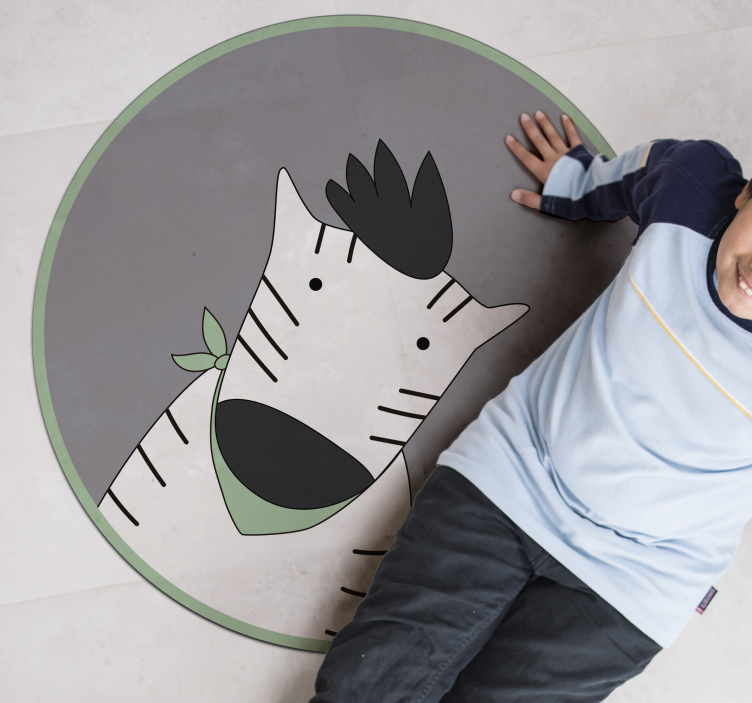 Tapis vinyle pour enfants joyeux zèbre - TenStickers