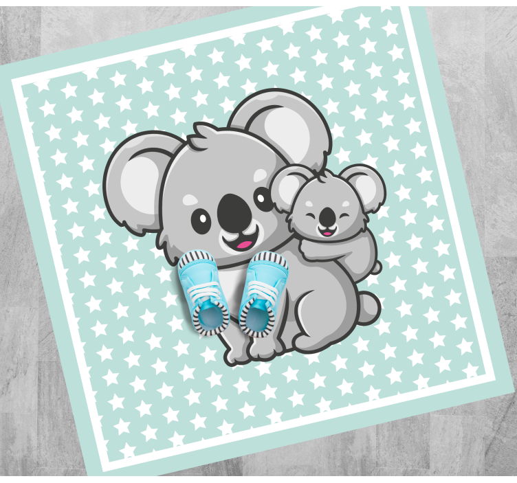 Tapis vinyle pour enfants maman et bébé koalas - TenStickers