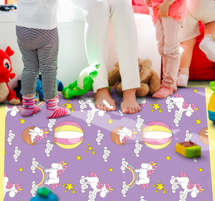Tapis vinyle pour enfants motif de licorne ludique - TenStickers