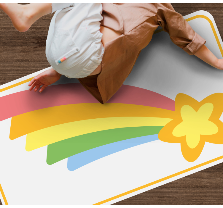 Tapis vinyle pour enfants motif étoile arc-en-ciel - TenStickers