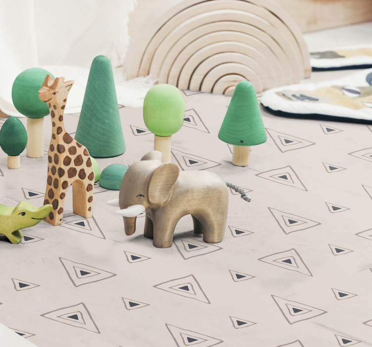 Tapis vinyle bébé motif triangulaire élégant - TenStickers