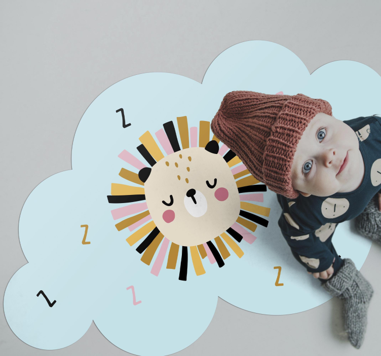 Tapis vinyle pour enfants nuage de lion endormi - TenStickers