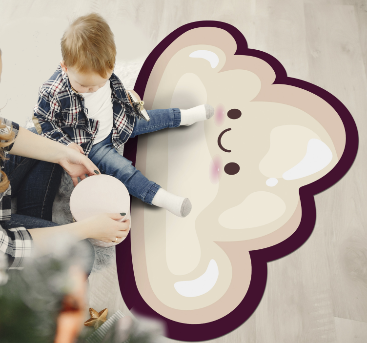 Tapis vinyle pour enfants nuage souriant - TenStickers
