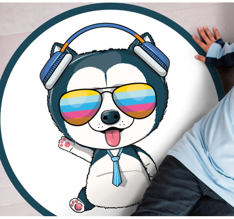Tapis vinyle pour enfants personnage de chien cool - TenStickers