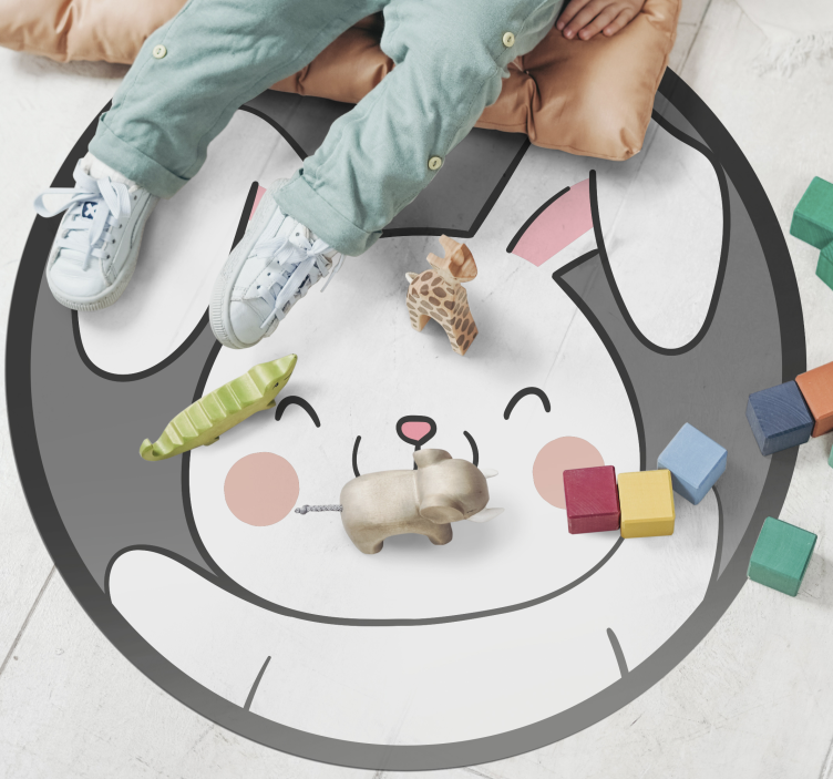 Tapis vinyle pour enfants conception de lapin blanc - TenStickers