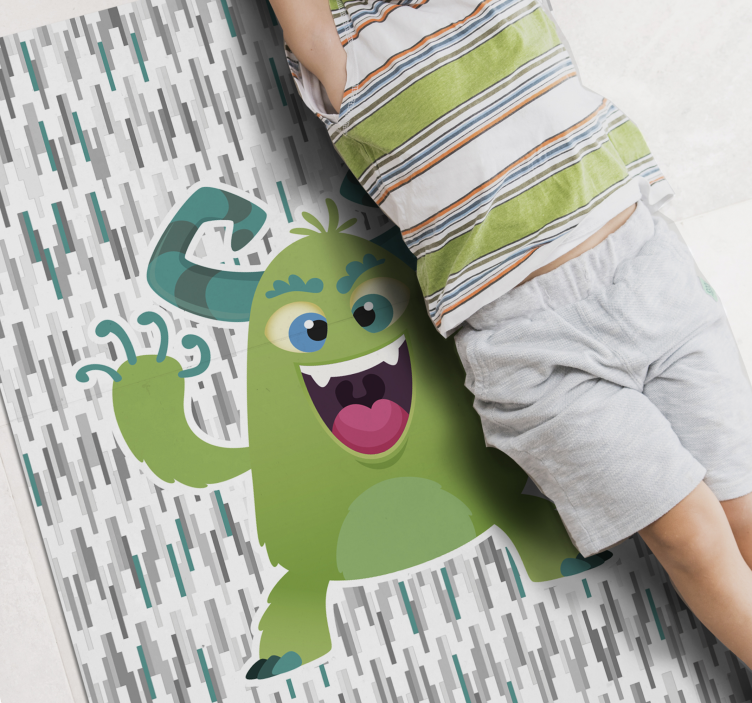 Tapis vinyle pour enfants personnage de monstre vert - TenStickers