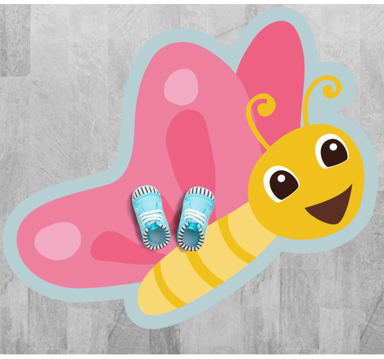 Tapis vinyle pour enfants personnage de papillon coloré - TenStickers
