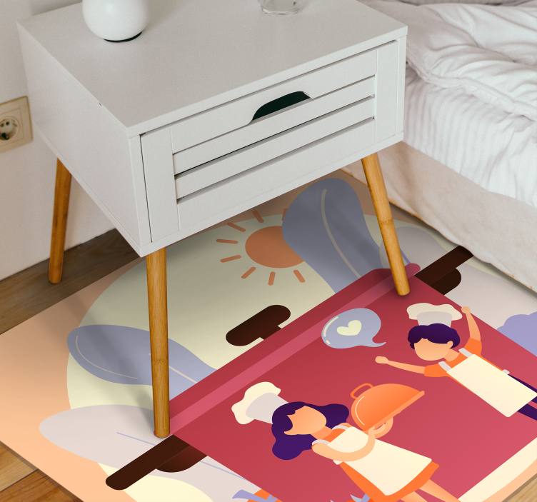 Tapis vinyle pour enfants personnages culinaires - TenStickers